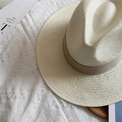 Men's Panama Hat Simple Unisex Five-point Straw Summer Travel Holiday Sun Hat Retro Hat gorras para hombres