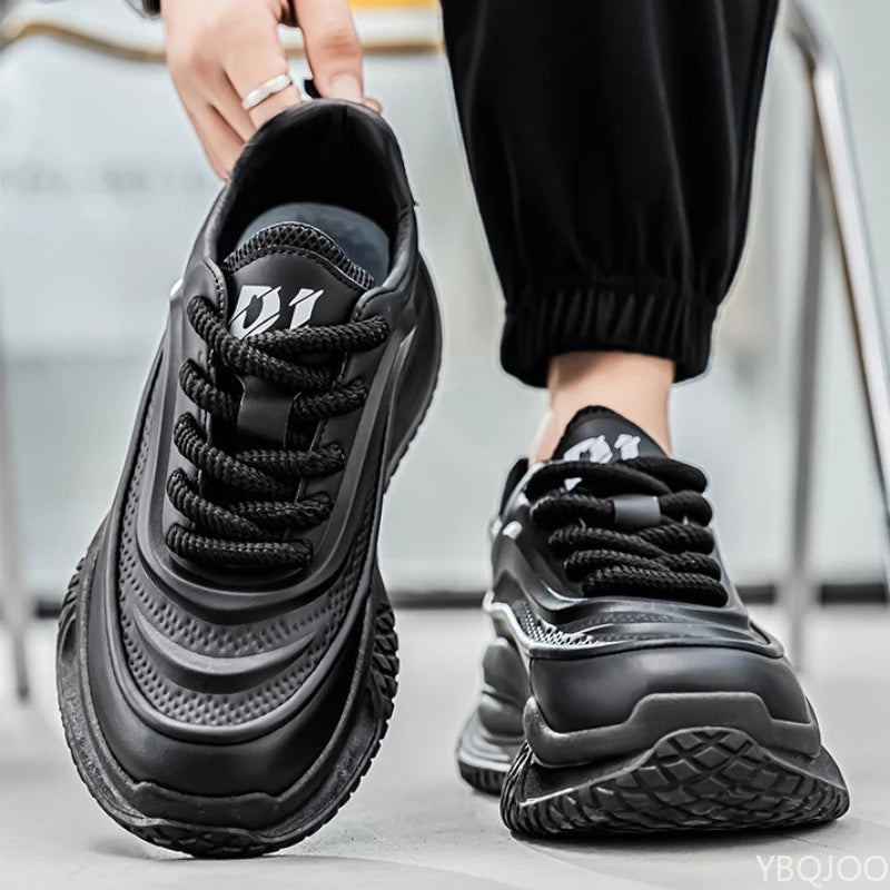 autumn spring thick soled height increasing shoes versatile color blocking personalized casual simple comfortable men's shoes