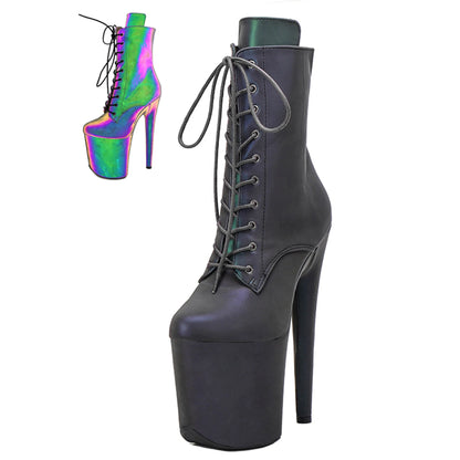 WUXIN H&P Women's 8in Stripper Heels Boots，Pole Dance Ankle Boots Shoes 20cm Platform Stiletto Exotic Heel | Kimlud...