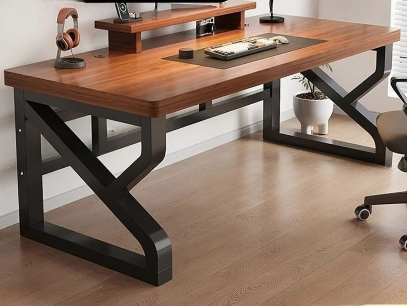 Heavy Duty 30MM Thick Solid Wood Computer Desk Ergonomic Office Desk Study Table Home Office Furniture Writing Desk Gaming - Kimlud