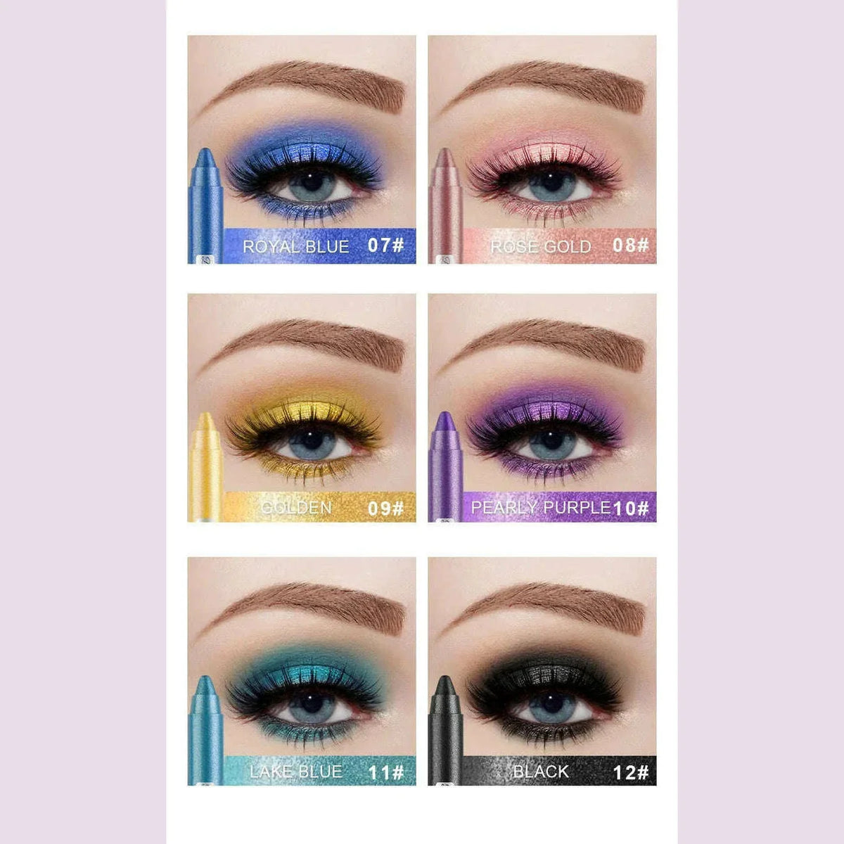 Pearlescent Eyeshadow Pen Lying Silkworm Eyeliner Pencil with Sharpener Matte Waterproof Eye Shadow Stick Eyes Makeup Cosmetics
