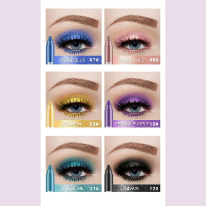 Pearlescent Eyeshadow Pen Lying Silkworm Eyeliner Pencil with Sharpener Matte Waterproof Eye Shadow Stick Eyes Makeup Cosmetics