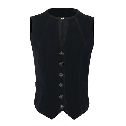 Vintage Velvet Vest for Women V Neck Cropped Sleeveless Casual Tops Regular Fitted Jacket Waistcoat