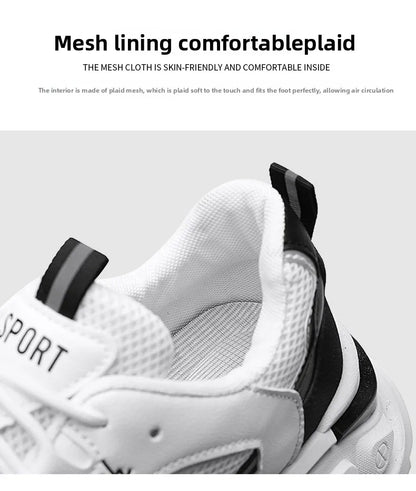 New Fashion Mens Thick Sole Platform Sneakers Breathable Mesh Lightweight Low Top Dad Shoes Casual Sports Walking Shoes - Kimlud