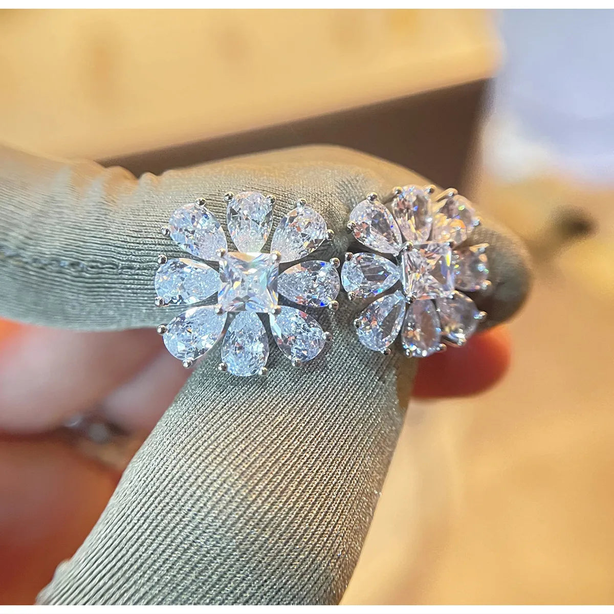 925 Sterling Silver Big Flower Stud Earrings for Women Fashion Paraiba Tourmaline Gemstone Wedding Party Jewelry Gift |...