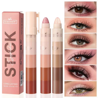 5-Color Matte Pearlescent Eye Shadow Stick Easy To Use Waterproof Anti-Smudging And Portable