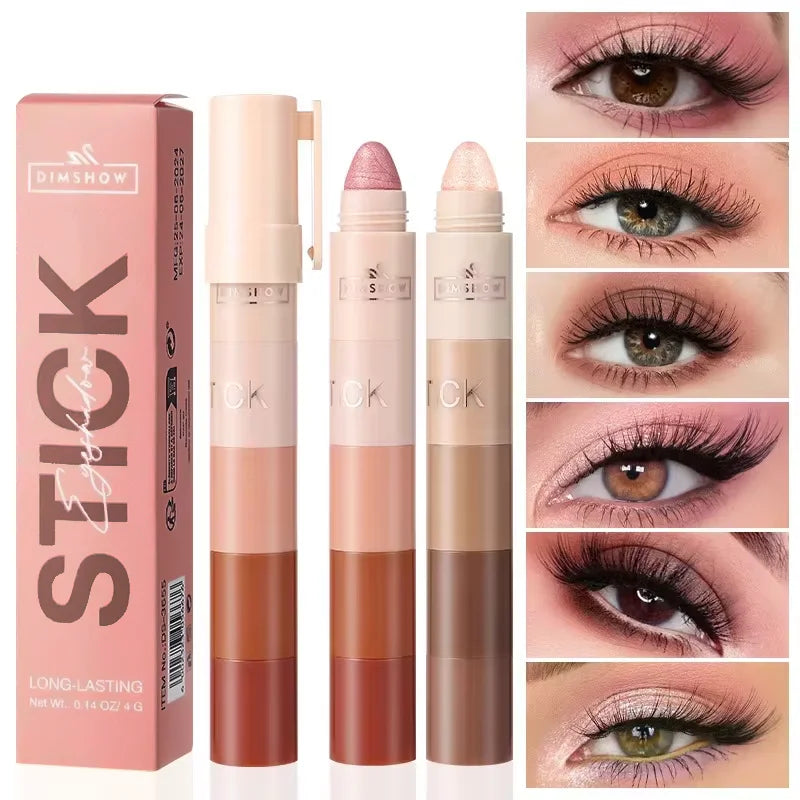 5-Color Matte Pearlescent Eye Shadow Stick Easy To Use Waterproof Anti-Smudging And Portable