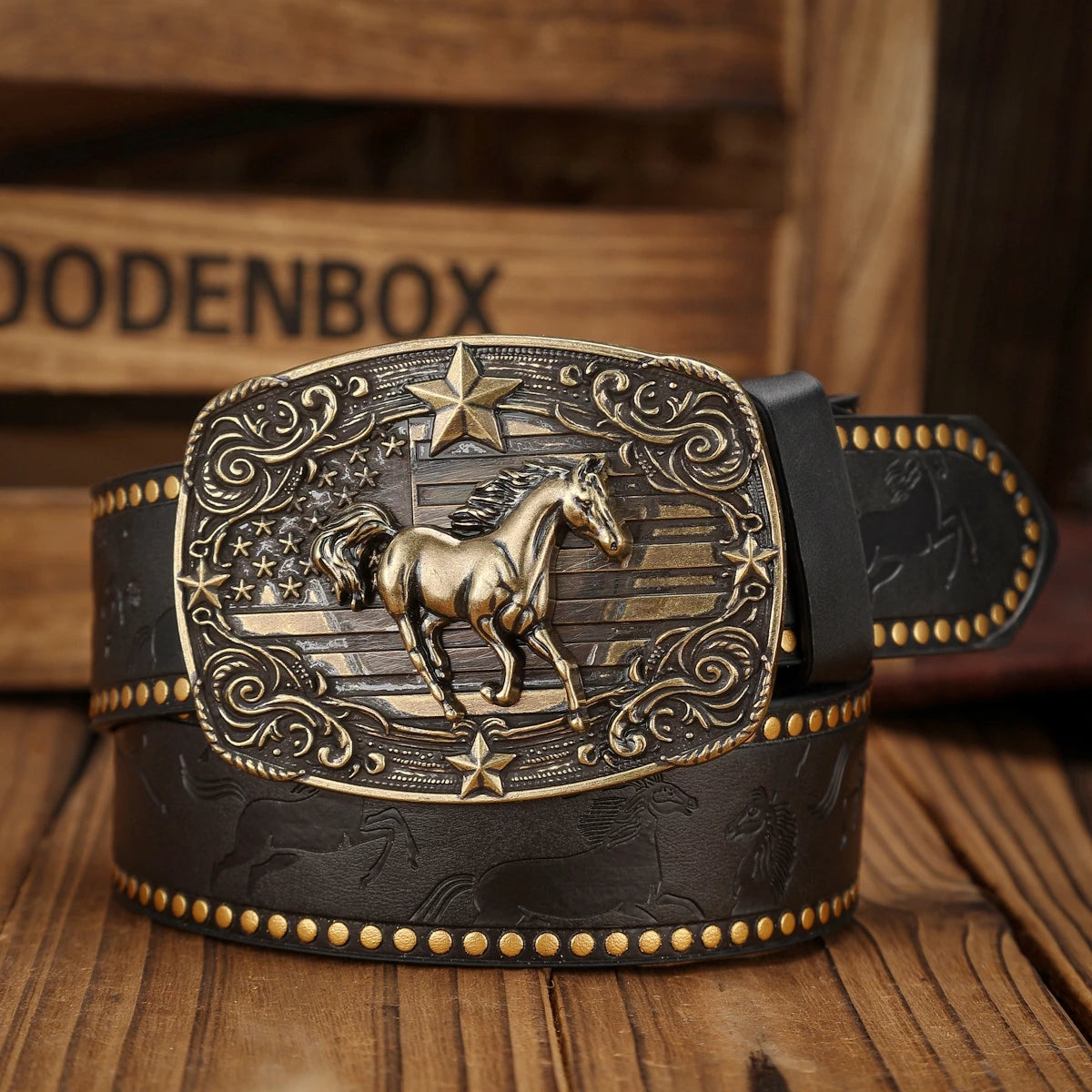 A Western-style PU belt with buckles suitable for both men and women, casual and retro, is perfect for daily outings |...