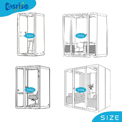 Modular Steel Structure Soundproof Silent Office Cabin Shared Phone Booth Designed For Indoor Commercial Office Buildings