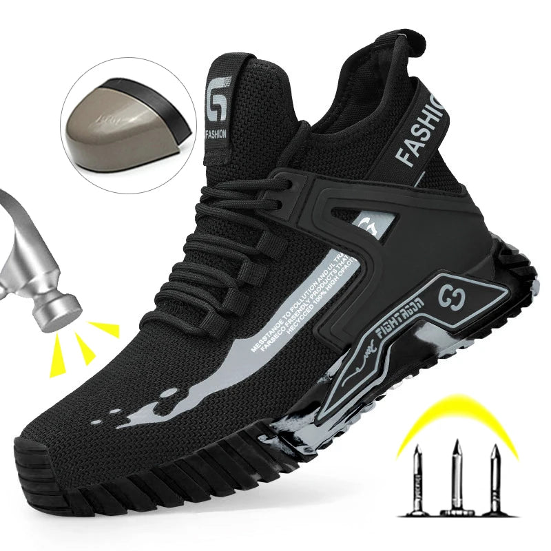 High Top Man Boots Safety Protective Shoes Steel Toe Work Shoes Men Anti-puncture Safety Shoes Men Women Work Safety...