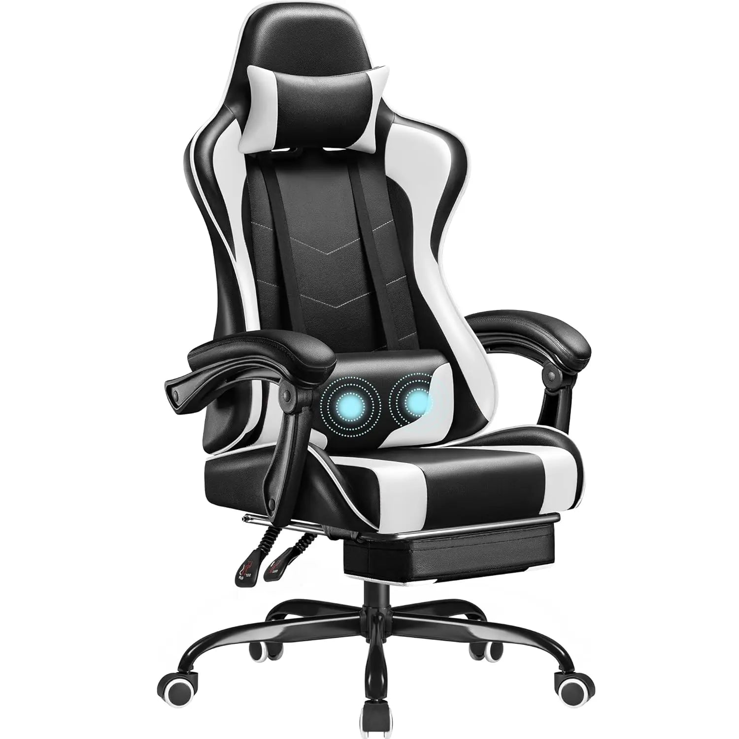 Gaming Chair, Video Game Chair with Footrest and Massage Lumbar Support, Ergonomic Computer Chair Height Adjustable, Customized