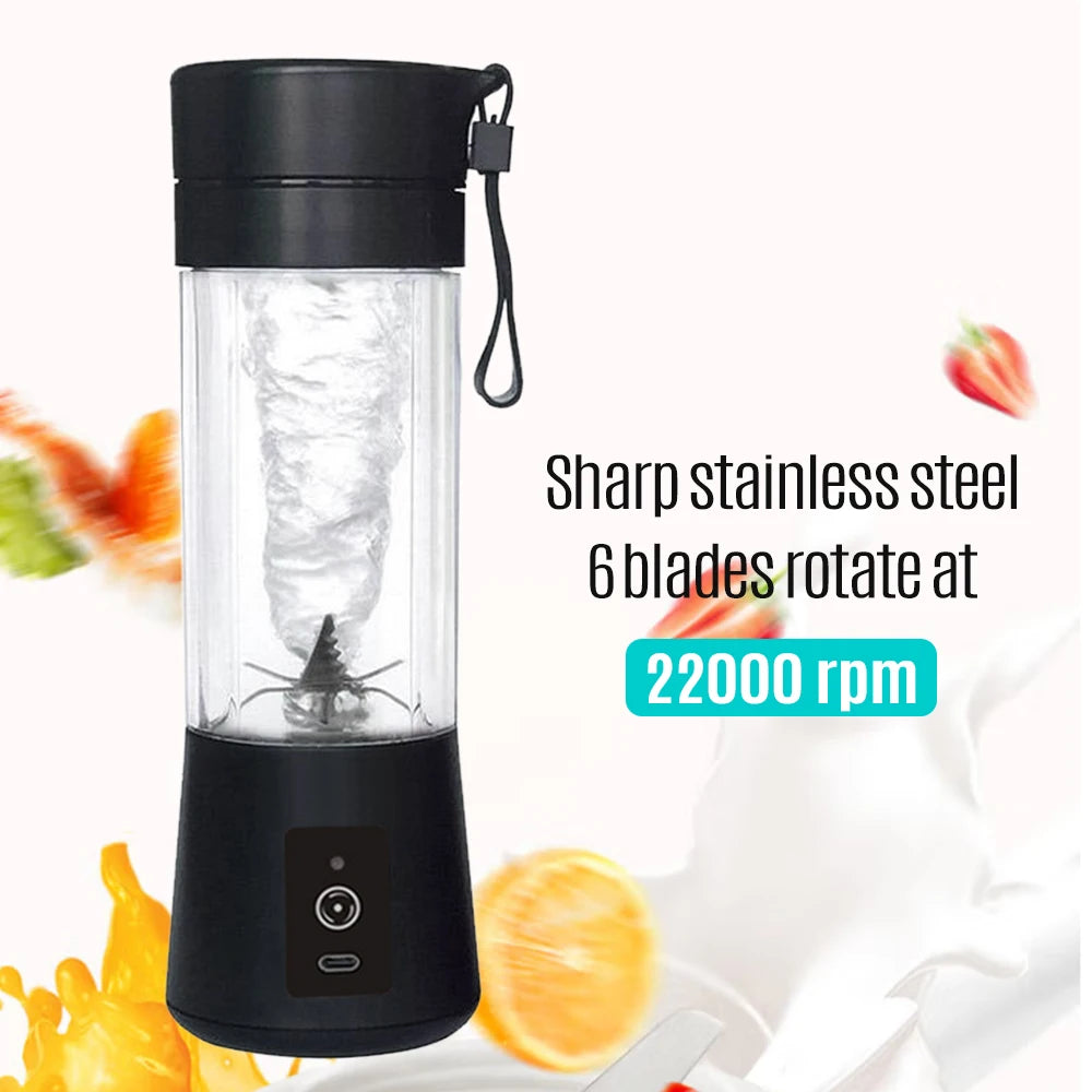 Mini Portable Blender for Smoothies Fresh Juice Fruit Juicer Mixer Cup with Rechargeable 2000mAh USB Blenders for Kitchen