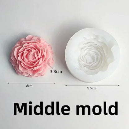 Peony Rose Bud Bouquet Candle Silicone Mold Peony Flower Clusters Candle Mould Christmas Gift Flower Bundle Resin Gypsum Molds