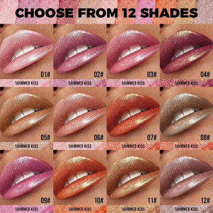 1PC Glitter Pearl, Various Shades, Cream Texture, Non-stick Cup, Sparkling Lipstick, Suitable for Christmas, Halloween Makeup - Kimlud