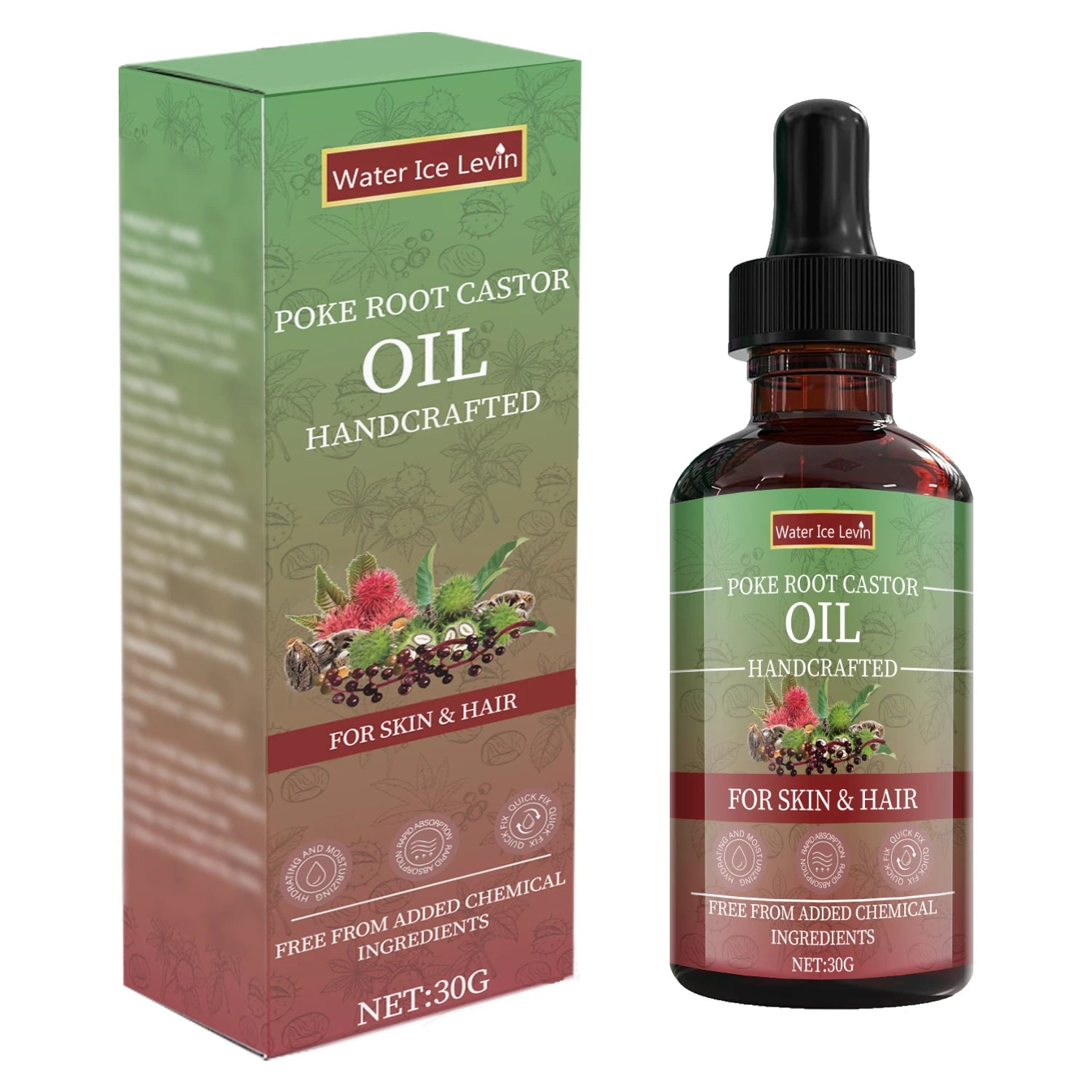 Poke Root Castor Oil for Skin & Hair - Natural Handcrafted Blend, Deep Moisture, Winter Nourishment, Chemical-Free...
