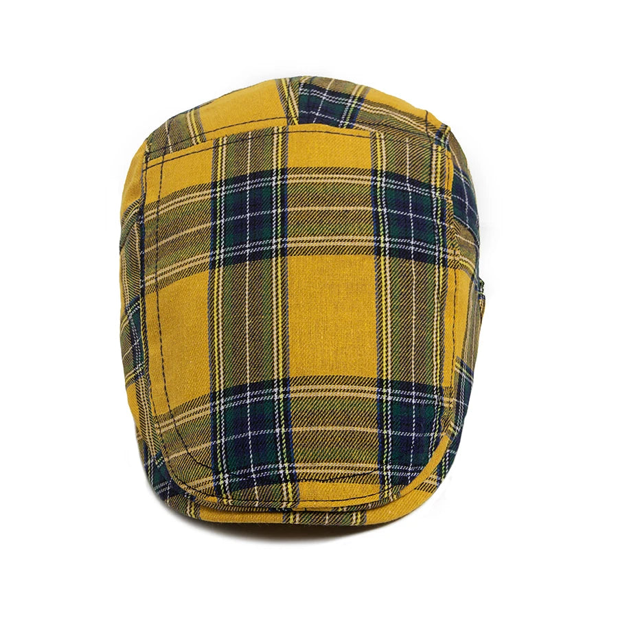 Multi Color Plaid Flat Cap Vintage Women Casual Fashion Visor Beret Spring Autumn Newsboy Hat For Men Ladies Adjustable Unisex