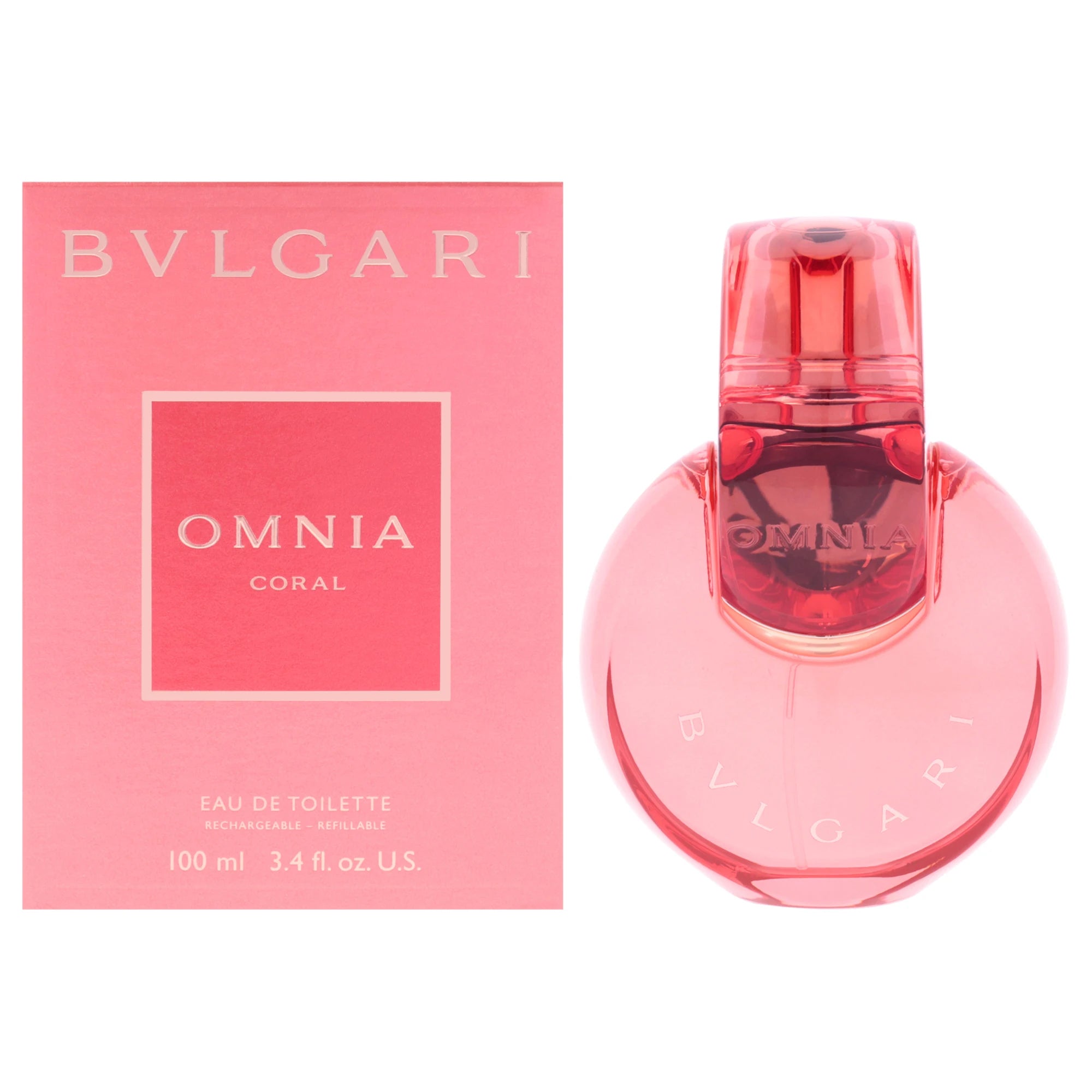 Bvlgari Omnia Coral by Bvlgari for Women - 3.4 oz EDT Spray (Refillable)