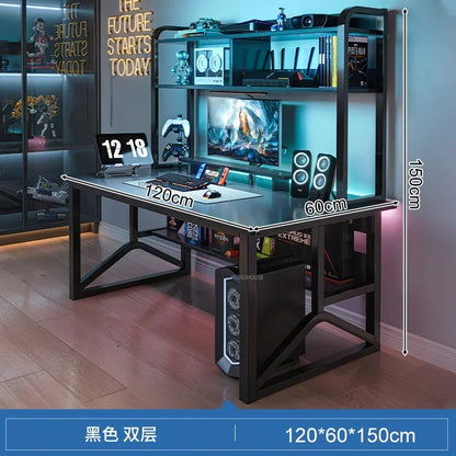 Home Office Table For Pc Gaming Desk Simple Desktop Computer Desks With Bookshelf Furniture Creative Reading Desk Gamer Table X