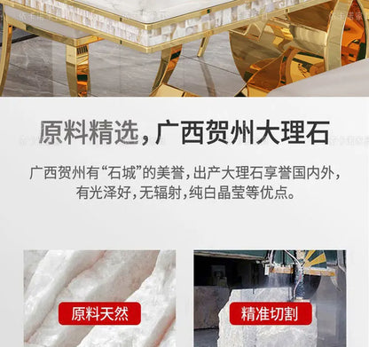 Kitchen Marble Dining Table Restaurant Side Chairs Living Room Study Dining Table Writing Office Muebles Commercial Furniture - Kimlud