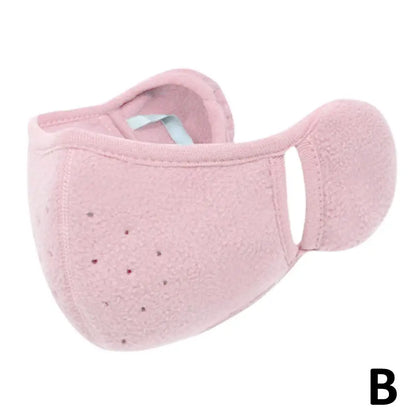 Winter Fleece Earmuffs with Windproof Mouth Cover Unisex Warm Ear Warmer Breathable Face Mask for Outdoor Activities