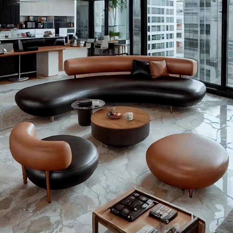 Round Curved Living Room Sofas Pouf Armchair Couch Lazy Office Living Room Sofas Recliner Sectional Muebles Library Furniture - Kimlud