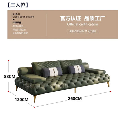 Italian Genuine Leather Sofas Sectional Modern Luxry Designer Loveseat Sofa 3 Piece Set Woonkamerbanken Living Room...