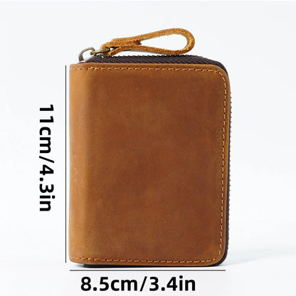 Large Capacity Card Holder with Multiple Slots Genuine Leather Vintage Coin Purse Accordion Wallet Multi-Card Organizer...