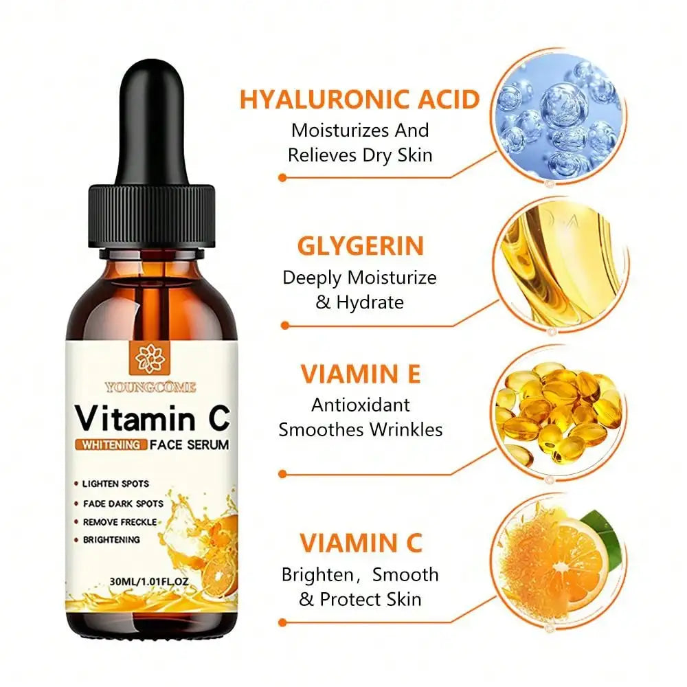 Vitamin C Facial Essence Contains Hyaluronic Acid Dark Spot Remover Moisturizing Repair Anti-aging Essence Facial Skin...