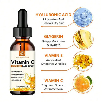 Vitamin C Facial Essence Contains Hyaluronic Acid Dark Spot Remover Moisturizing Repair Anti-aging Essence Facial Skin...