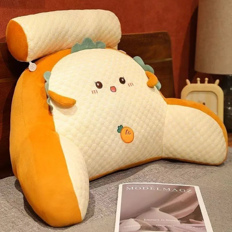 1pc Adjustable Reading Pillow - Ergonomic Back Support Cushion for Bed/Sofa/Floor, Gray Quilted Breathable Design |...