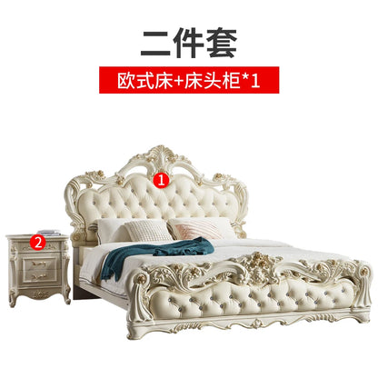 Princess France Bed Double Headboards Design Aesthetics Romantic Bed Bedroom Girls Wedding Muebles Lounge Suite...