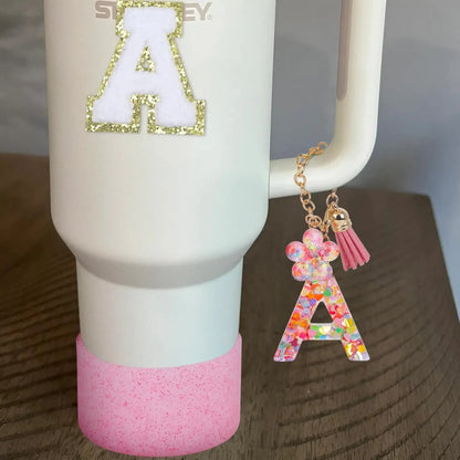 Accessories for Stanley Cup 40oz 30oz Letter Charms for Handle Silicone Boot,Straw Cover Topper & Sticker Charms