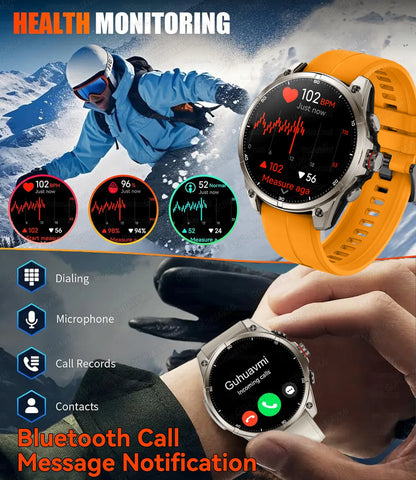 2025 New Premium GPS Smart Watches Outdoor Altimeter Barometer AMOLED Screen Built-in GPS Compass Military Sports Smartwatch Men