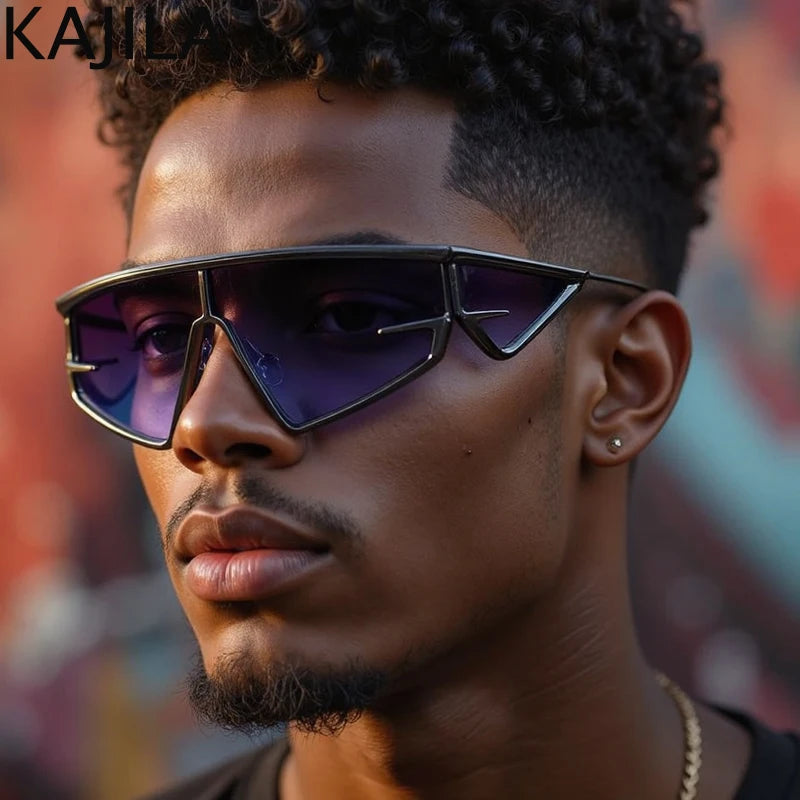 Y2K Punk Square Shield Sunglasses Men 2025 Luxury Brand Vintage Irregular Steampunk Windproof Sun Glasses for Women Shades UV400