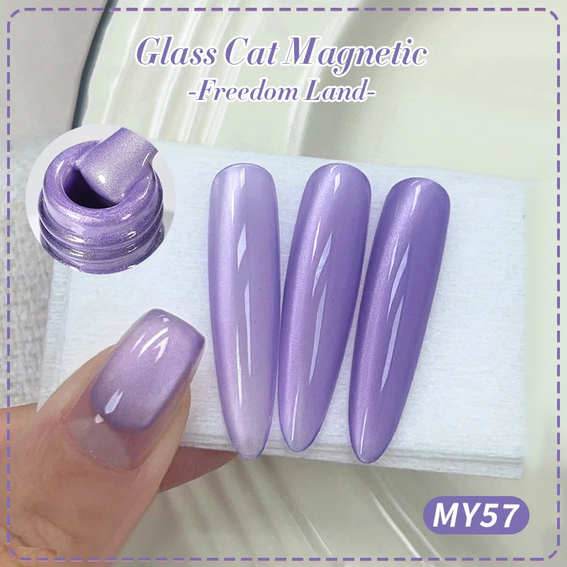 BORN PRETTY 10ml Pink Glass Bead Cat Magnetic Gel Nail Polish Spring Moonlight Jelly Crystal Semi Permanent Soak Off Manicure