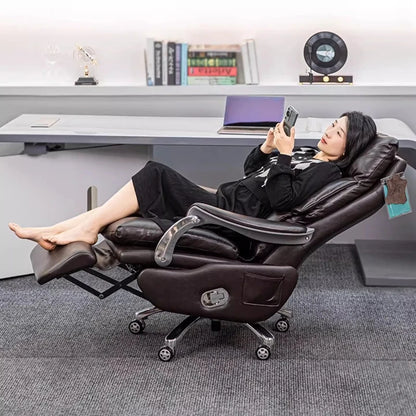 Leather Electric Chair Footrest Lift Rotatable Nordic Lazy Designer Adult Aesthetics Chair Wheels Luxury Bureau Meuble...
