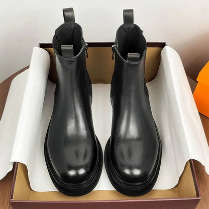 2025 British Men's Tide High Top Round Head Locomotive Premium Sleeve Cigarette Short Chelsea Boots | Kimlud...