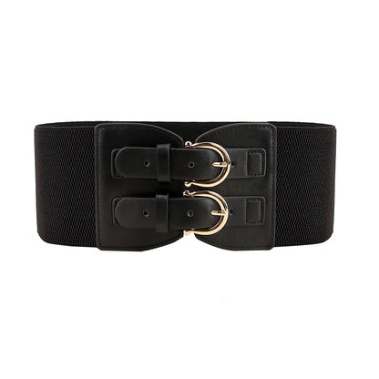 High sense retro pin buckle waist seal elastic elastic wide belt ladies fashion accessories