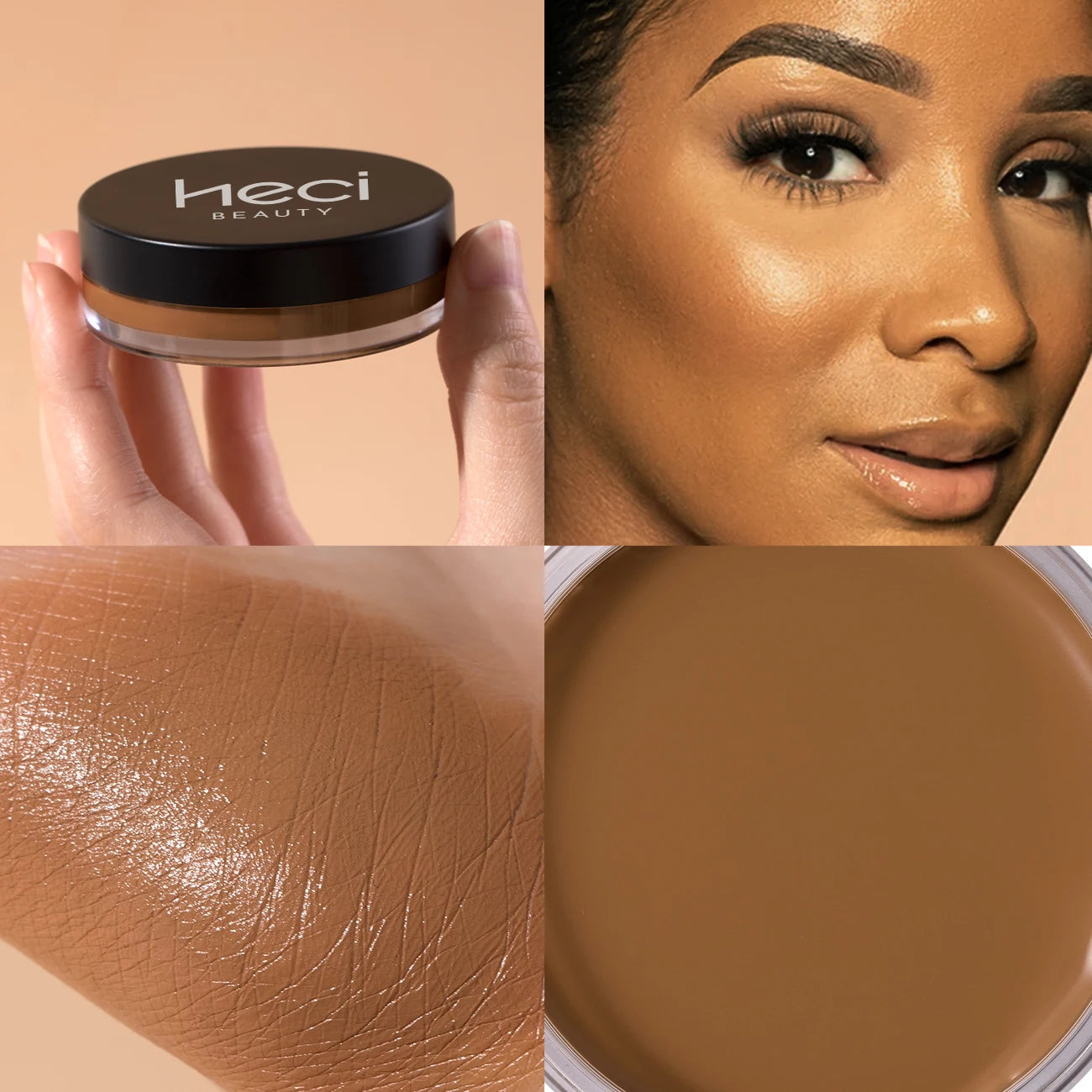 Waterproof Foundation Full Coverage, Oil-control Matte Velvet Nourishing Flawless Cream Foundation, 0.7oz Cream Bronzer Makeup
