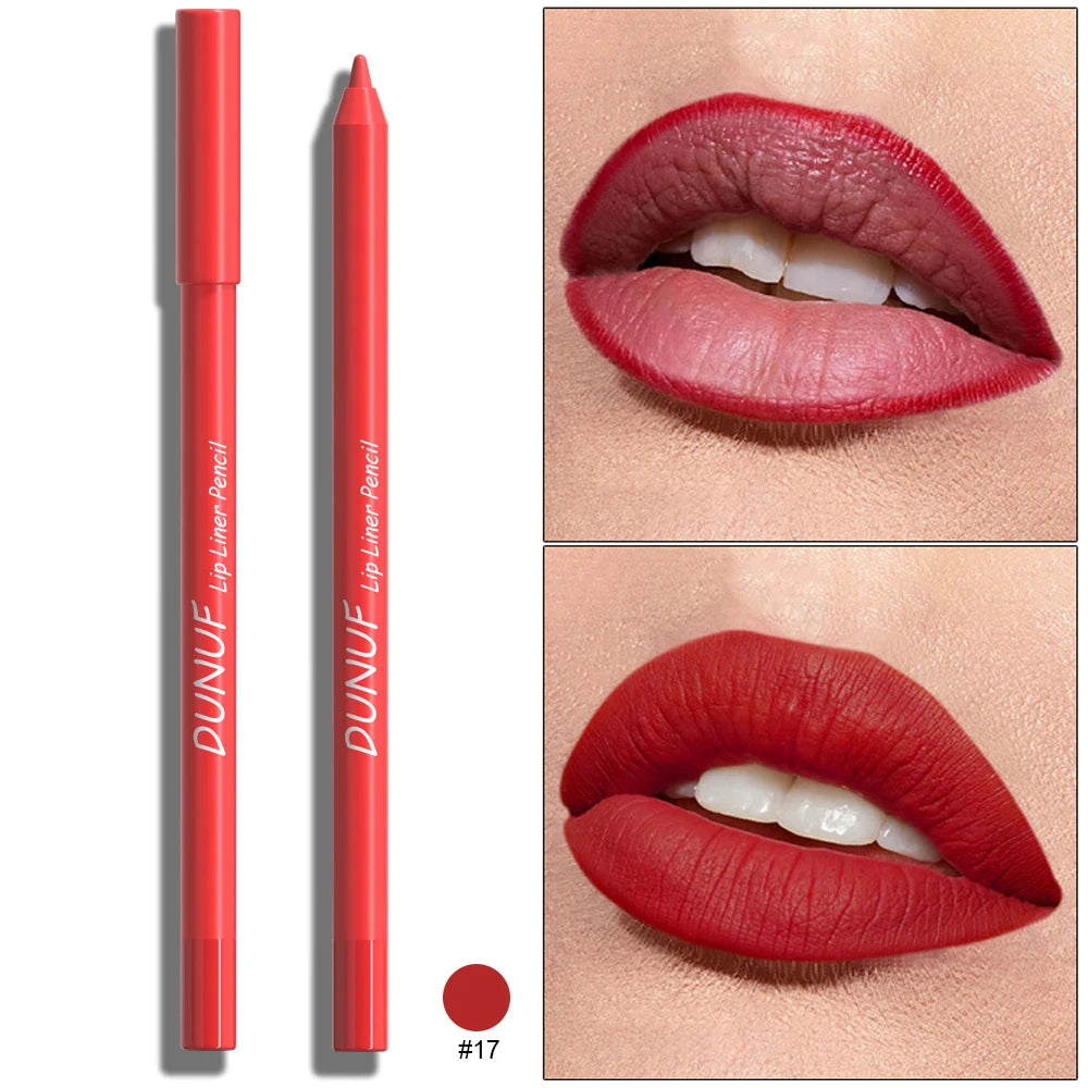 Sexy Red Matte Lipstick Pencil Nude Brown Lip Liner Pencil Contour Tint Makeup Waterproof Rose Pink Crayon Lipliner Pen...