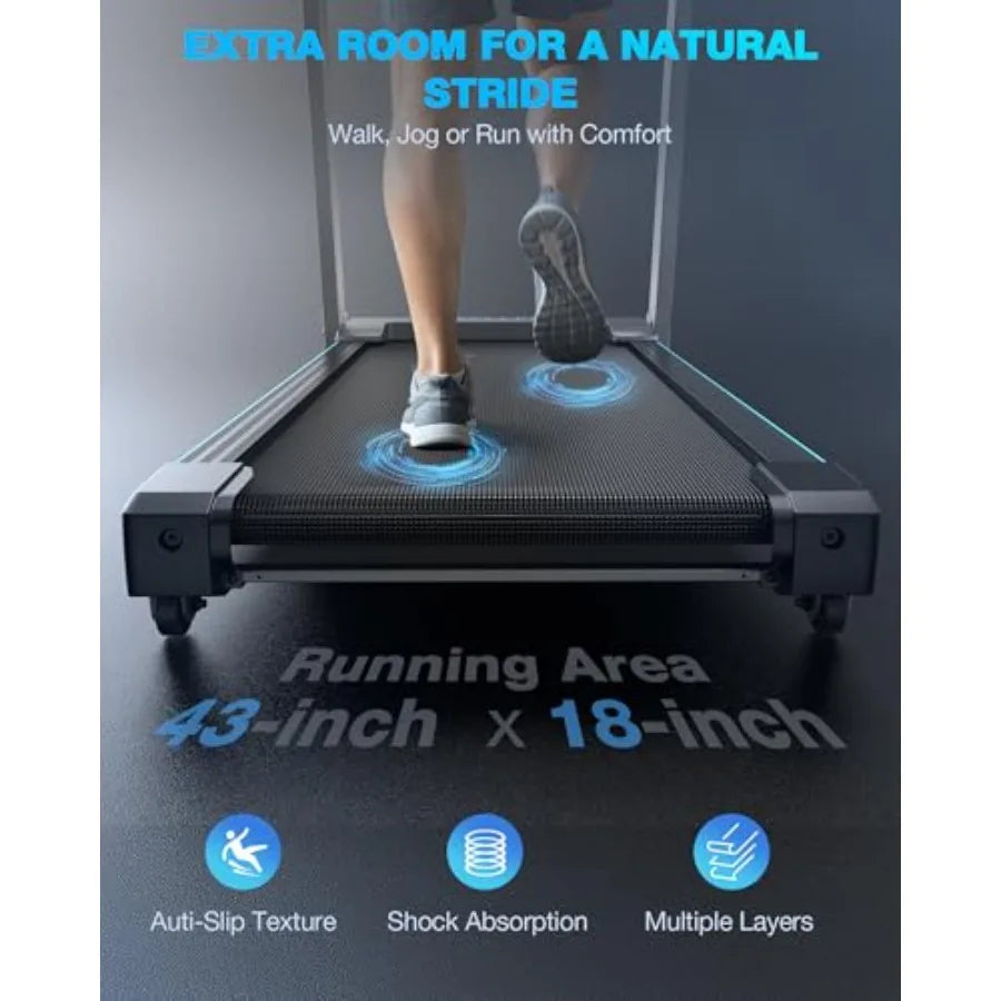 Auto Incline Folding Treadmill 10 Incline Desk Walking Pad with Handlebar 400 lbs Heavy-Duty Ccity Space-Saving Quiet Under-Des - Kimlud