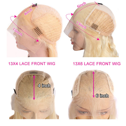 613 Lace Front Wigs Body Wave Lace Front Human Hair Wigs Brazilian 13x6 Blonde HD Lace Frontal Honey Blonde Wigs For Women - Kimlud