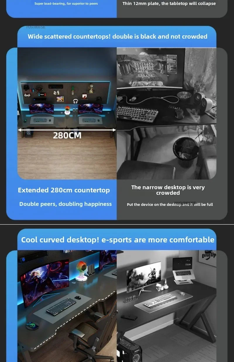 Modern Double Computer Desks Home Desktop E-sports Gaming Table Bedroom Simple Desk Student Study Tables Office Furniture EE Z - Kimlud