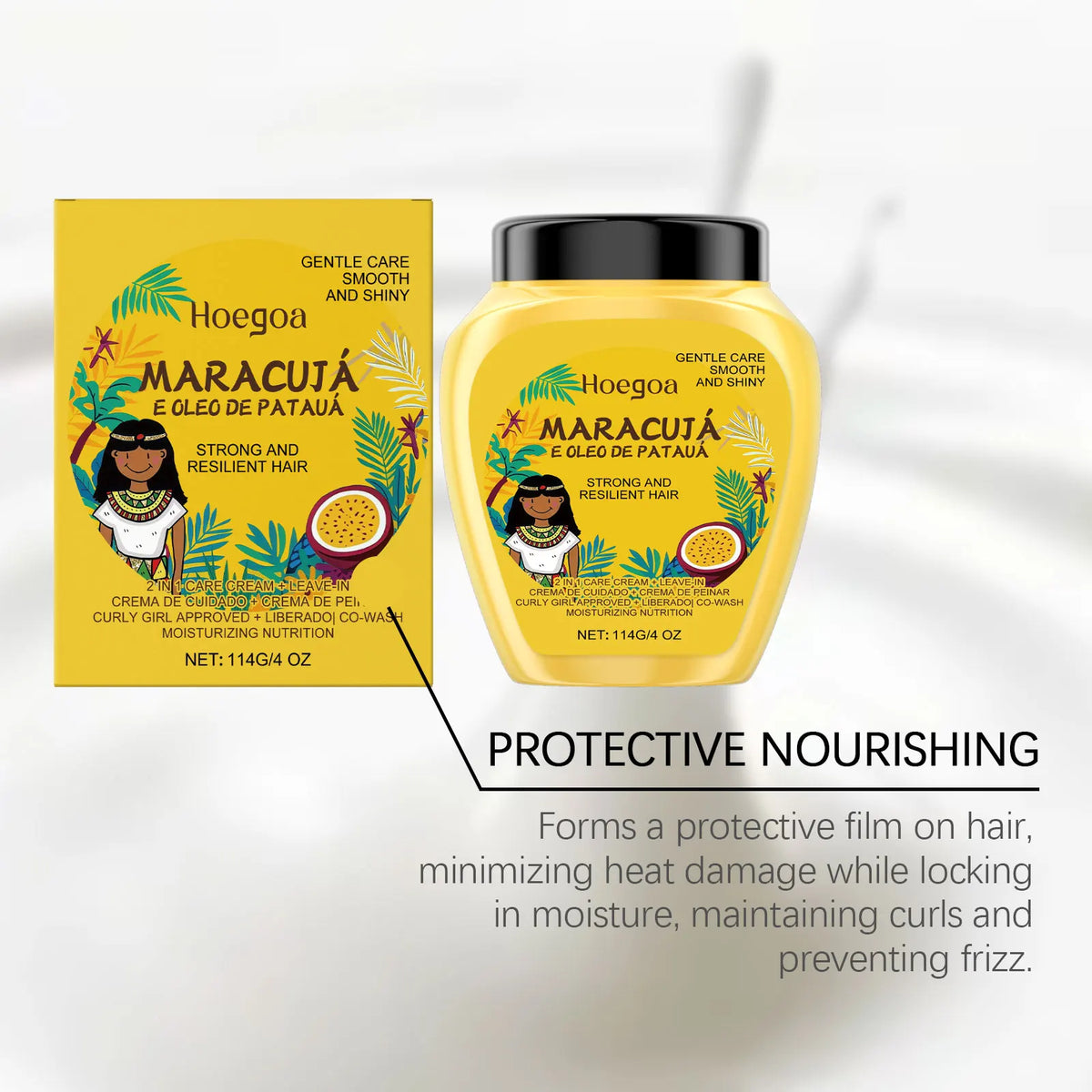 Leave-In Conditioner Cream with Plant Keratin & Argan Oil - Repairing & Frizz Control for Dry Damaged Curly Hair Shine...