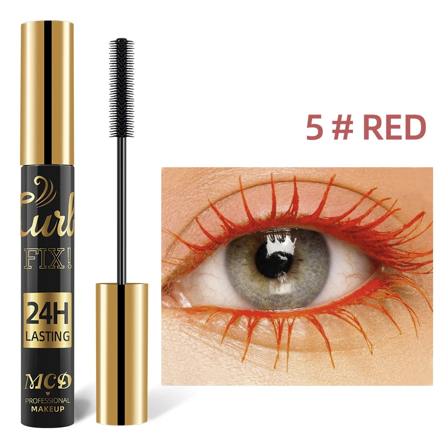 5D  Waterproof  Mascara Vibrant  9 Color-Lasting Curl Ink Formula -Eyeliner Extension  Blue Green Black Eye Makeup Cosmetic