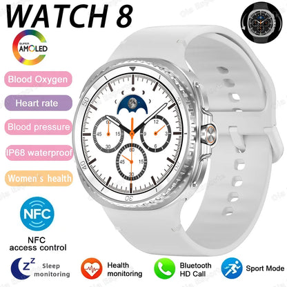 New Watch 8 Ultra Smart Watch Rotating dial Health Monitor Bluetooth Call Sports Mode NFC IP68 Waterproof Smartwatch Men Women