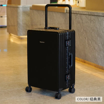 Travel Suitcase Aluminium Frame Wide Trolley Luggage Female Large Capacity Mute Universal Wheel Password Box Carry on...
