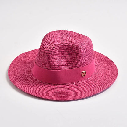 Summer Straw Hats for Women Men Panama Travel Beach Sun Hat Ribbon Decoration Elegant Luxury Jazz Hat