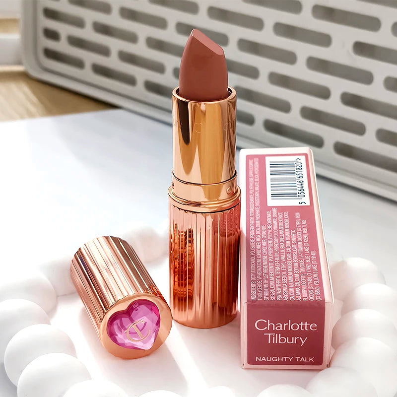 Charlotte 4 Colors Pink Diamond Heart-Shaped Lipstick Luminous Lip Glow and Two Color Heart Shape Powder Blusher Tilbury Makeup
