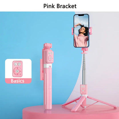 Bluetooth Wireless Selfie Stick Portable Dual Fill Light with Tripod Telescoping Bracket for iPhone Xiaomi Makeup Live Streaming